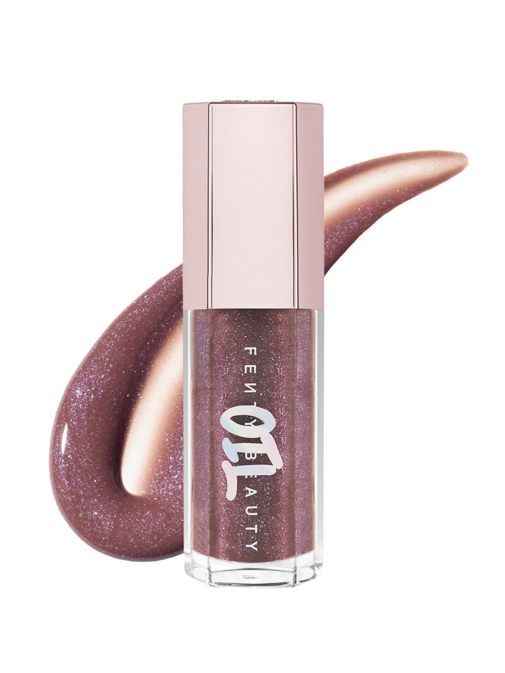 Fenty Beauty Gloss Bomb Oil in Rose Amber!Shimmery Mauve with Iridescent Sparkle